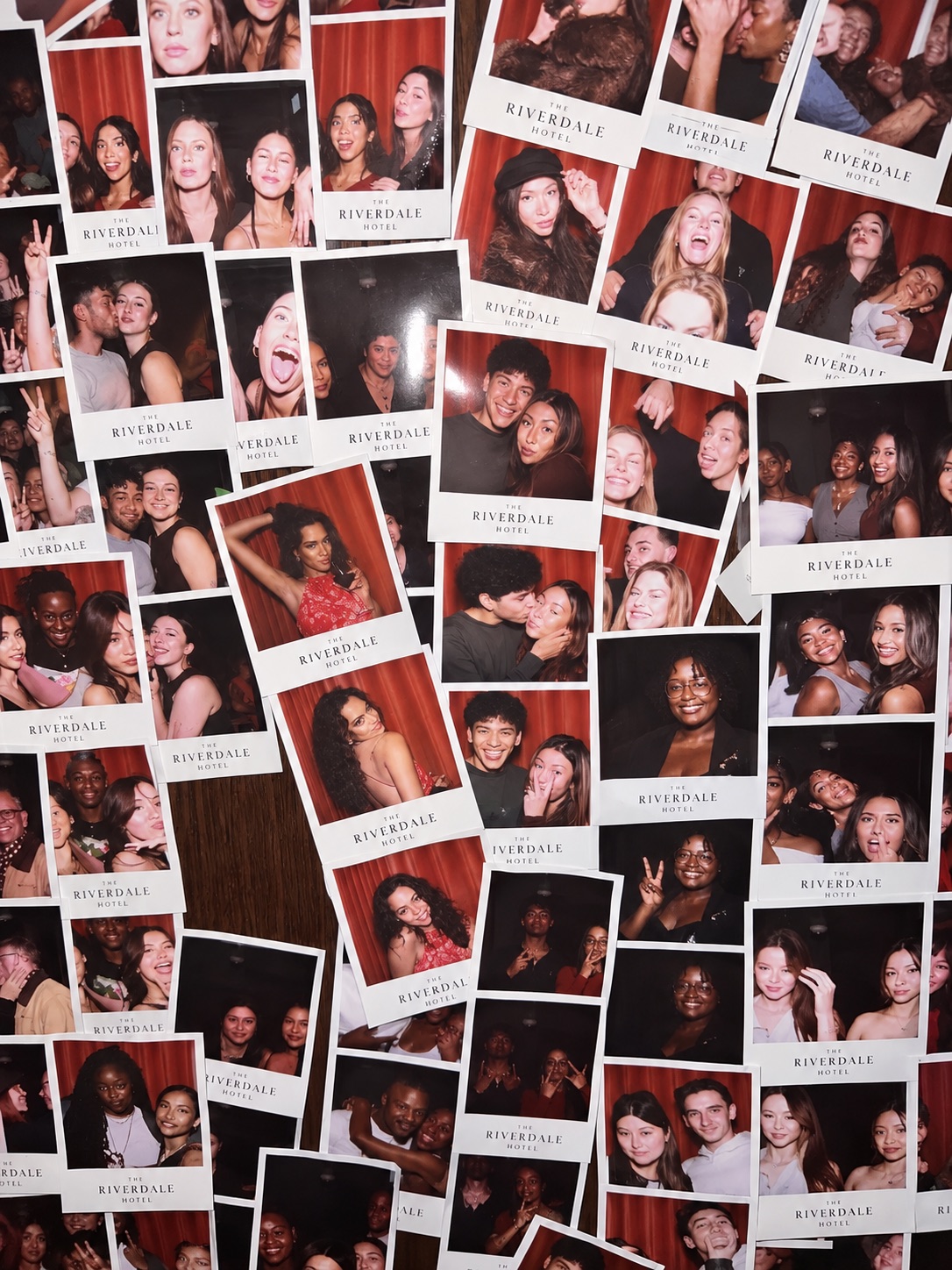 Wall of photo strips from The Riverdale Hotel